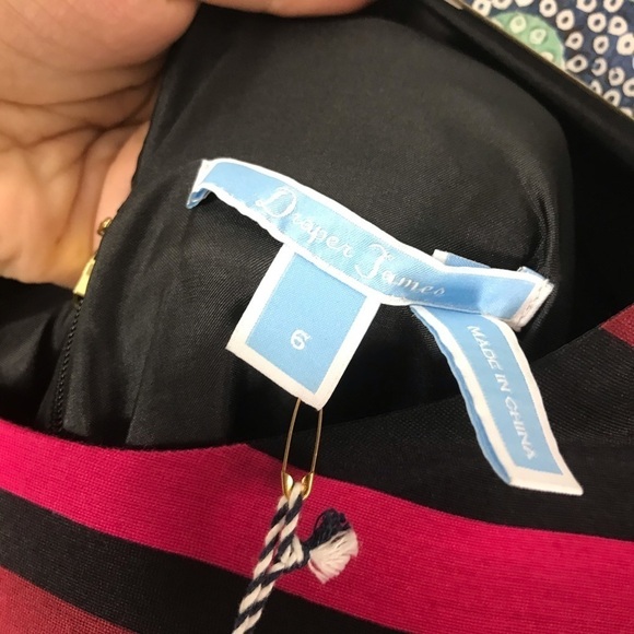 DRAPER JAMES Striped 3/4 Sleeve Fit Flare Dress 6 - Picture 13 of 14